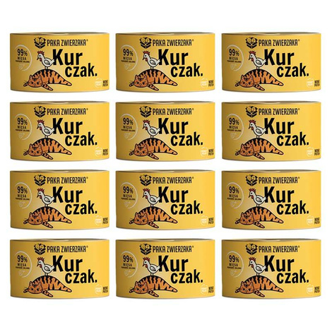 Paka Zwierzaka Karma mokra dla kota kurczak zestaw 12 x 200 g