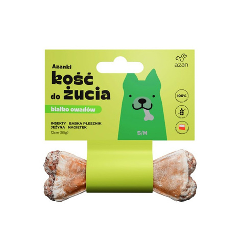 Azanki Kość z insektami i jeżyną dla psa S/M 12 cm
