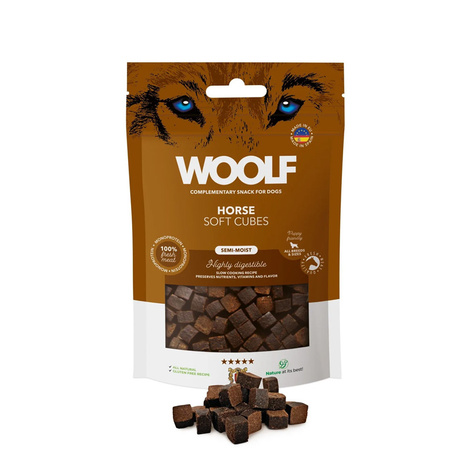Woolf Soft Cubes monoprotein Przysmak dla psa kosteczki z koniny 100 g