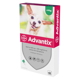 Bayer Advantix Krople na kleszcze dla psów do 4 kg 0,4 ml 1 szt.