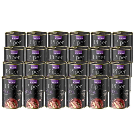 Piper Animals Junior Mokra karma dla psa z cielęciną i jabłkiem zestaw 24 x 400 g