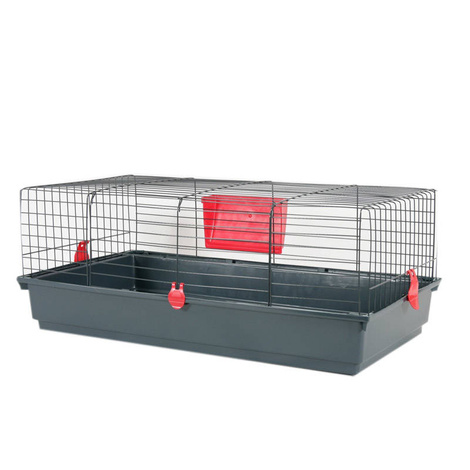Zolux Klatka dla królika, świnki morskiej CLASSIC 100 cm szary/czerwony