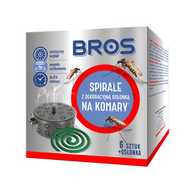 Bros Spirale na komary z dekoracyjną osłonką stalową 6 szt.