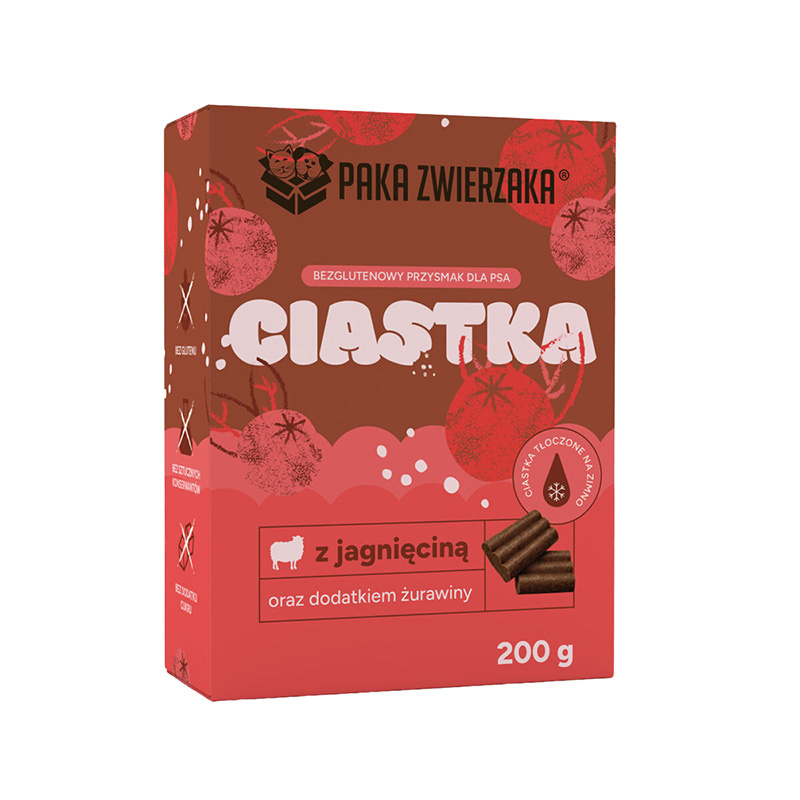 Paka Zwierzaka przysmak dla psa ciastka jagnięcina z żurawiną 200 g