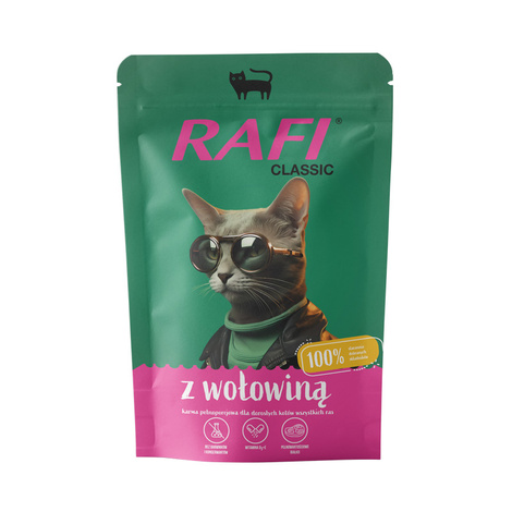 Rafi Classic Mokra karma z wołowiną dla kota zestaw 10 x 100 g
