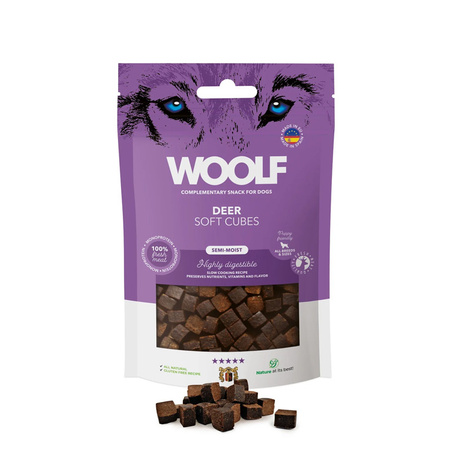 Woolf Soft Cubes monoprotein Przysmak dla psa kosteczki z dziczyzny 100 g