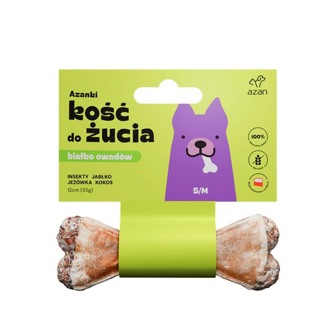 Azanki Kość z insektami i kokosem dla psa S/M 12 cm
