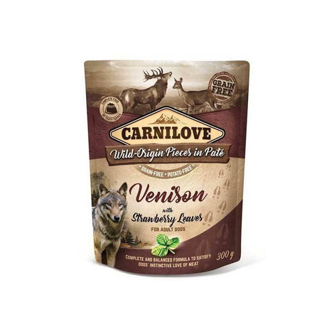 Carnilove Dog Pouch mokra karma dla psa Dziczyzna i Truskawka 300g