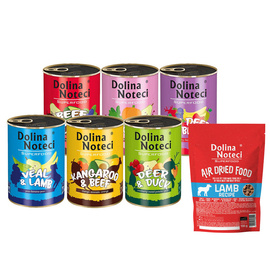 Mokra karma dla psa Dolina Noteci Superfood Mix 6 x 400 g + Danie z jagnięciny karma suszona 150 g GRATIS
