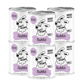 Paka Zwierzaka PEPE Rabbit Karma mokra dla psa królik zestaw 6 x 800 g