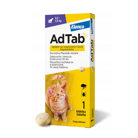 Elanco AdTab Cat Tabletka na pchły i kleszcze dla kota 0,5 - 2 kg 12 mg 1 tabl.