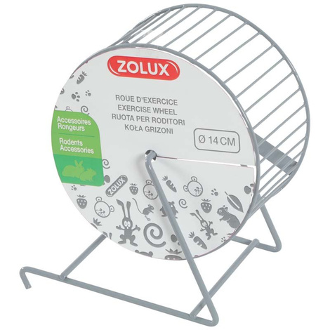 Zolux Kołowrotek metalowy dla gryzoni szary 14 cm
