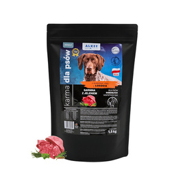 ALKEE karma dla psa sucha Sarnina z jeleniem dla dorosłych psów wszystkich ras 1,5 kg