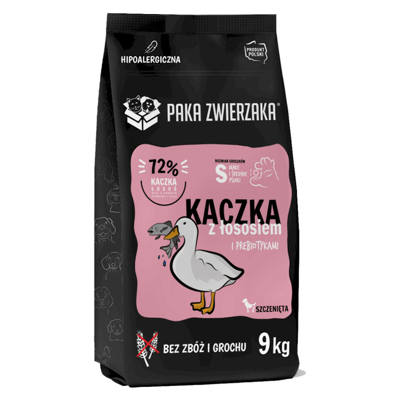 Paka Zwierzaka Karma sucha dla psa Seventh Heaven Kaczka i łosoś Puppy 9 kg
