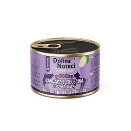 Mokra karma dla kota po sterylizacji sandacz z cielęciną i morwą białą Dolina Noteci Superfood Pasztet & Filet 185 g