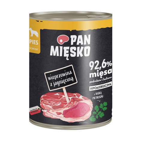 ARCHIWUM Pan Mięsko karma mokra dla psa Wieprzowina z jagnięciną 800 g