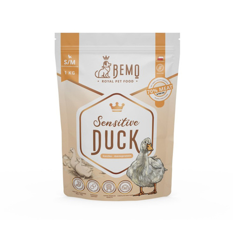 Bemo Sensitive Duck – hipoalergiczna, monobiałkowa karma z kaczką dla dorosłych psów małych i średnich ras S/M 1 kg