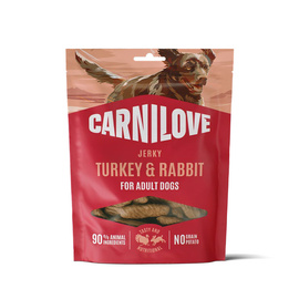 Carnilove Dog Jerky Przysmaki dla psów Mięsne filety z indykiem i królikiem 100 g