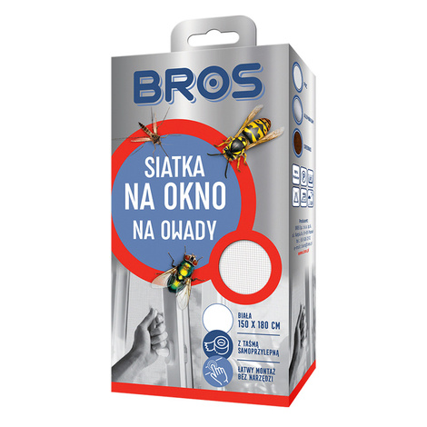 Bros Siatka na okno przeciw owadom biała 130 x 150 cm