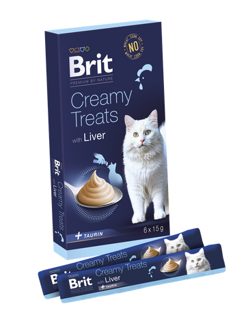Brit Cat Creamy Treats Karma mokra przysmak dla kota z wątróbką drobiową 6 x 15 g