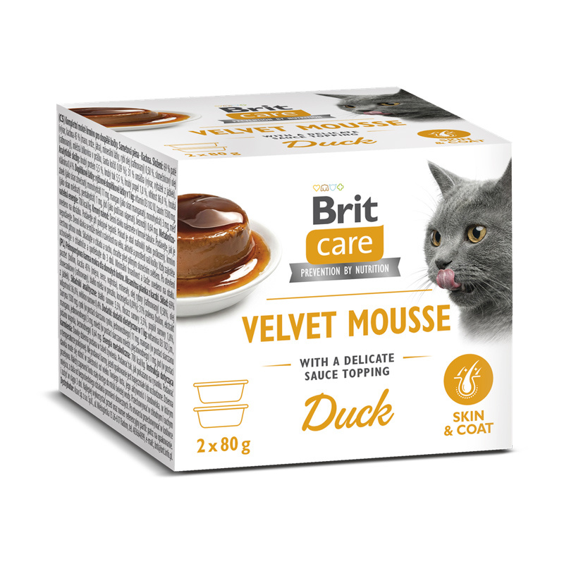 Brit Care Cat Velvet Mousse mokra karma dla kota Kaczka 2 x 80 g