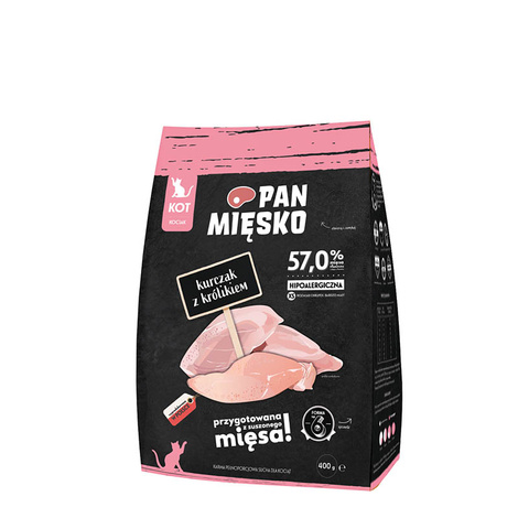 Pan Mięsko karma sucha dla kota Kurczak z królikiem kocięta XS 400 g