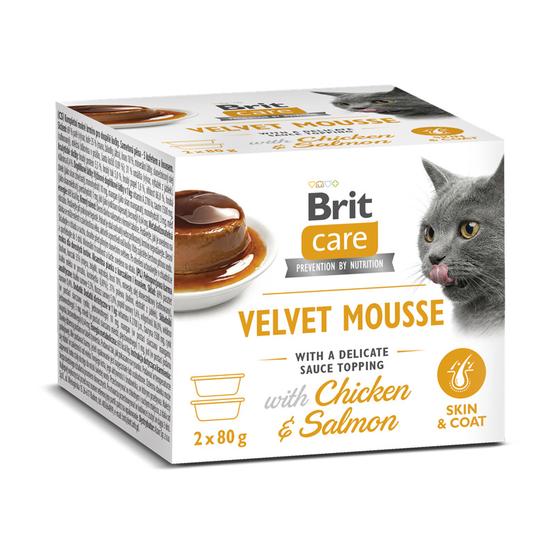 Brit Care Cat Velvet Mousse mokra karma dla kota Kurczak z Łososiem 2 x 80 g