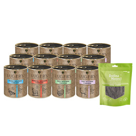 Karma mokra dla psa Luger’s Mix III 12 x 800 g + gratis Dolina Noteci Natural Treats Veal Liver wątroba cielęca 150 g