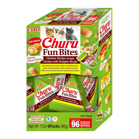 Inaba Cat Churu Fun Bites Przysmak dla kota z kurczakiem i dynią 8 x 12 g