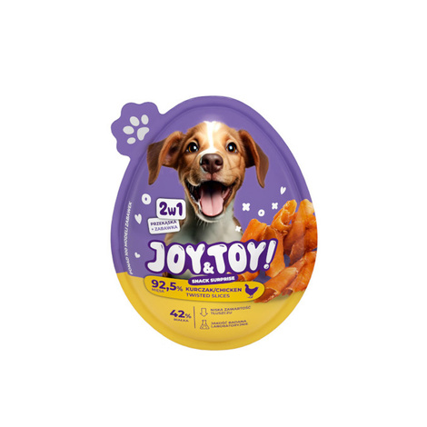 Joy&Toy Jajko niespodzianka 2w1 dla psa przekąska o smaku kurczaka + zabawka