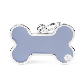 Zawieszka Adresówka Identyfikator z grawerem dla psa i kota kość liliowa z obramówką XL