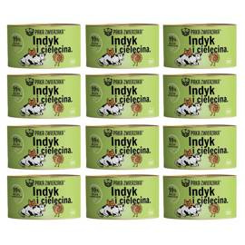 Paka Zwierzaka Karma mokra dla kota Indyk z cielęciną zestaw 12 x 200 g