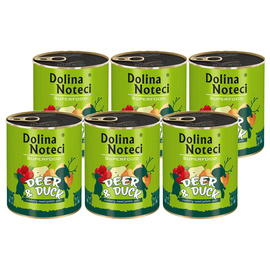 Karma mokra dla psa Dolina Noteci Superfood jeleń i kaczka zestaw 6 x 800 g