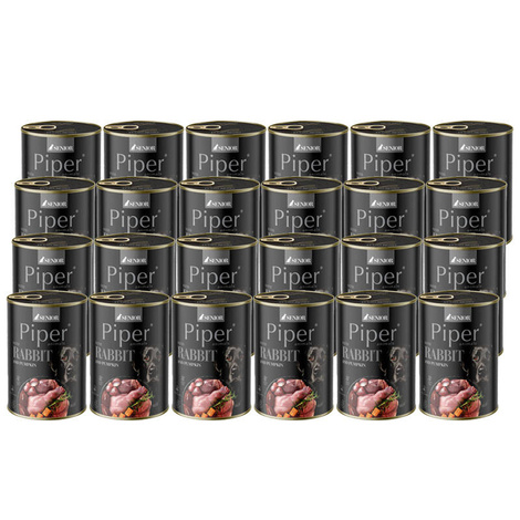 Piper Animals Senior Mokra karma dla psa z królikiem i dynią zestaw 24 x 400 g