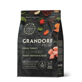 Grandorf Dog Fresh Turkey Medium & Maxi Karma sucha dla psów średnich i dużych ras o wrażliwym układzie pokarmowym Indyk 3kg