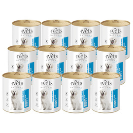 Mokra karma 4Vets Natural dla psa z jagnięciną zestaw 12 x 800 g
