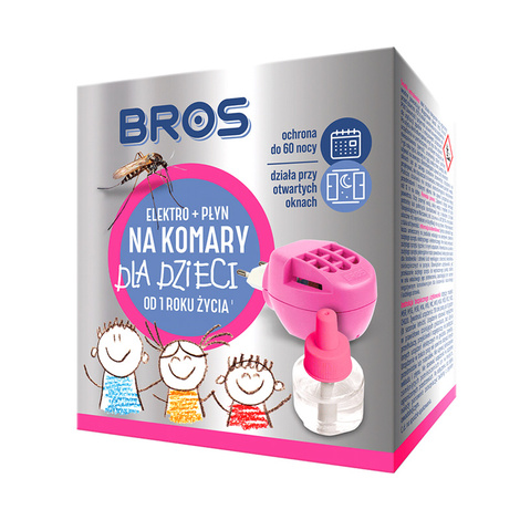 Bros Sensitive Elektrofumigator + płyn na komary na 60 nocy dla dzieci 40 ml