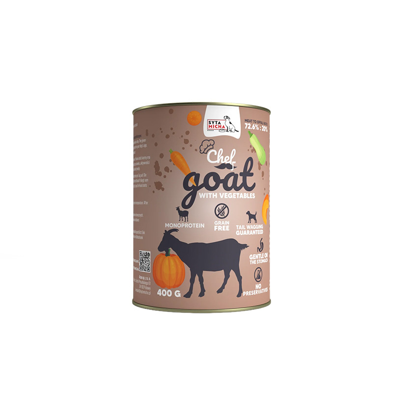 Syta Micha karma mokra dla psa CHEF koza z warzywami 400 g