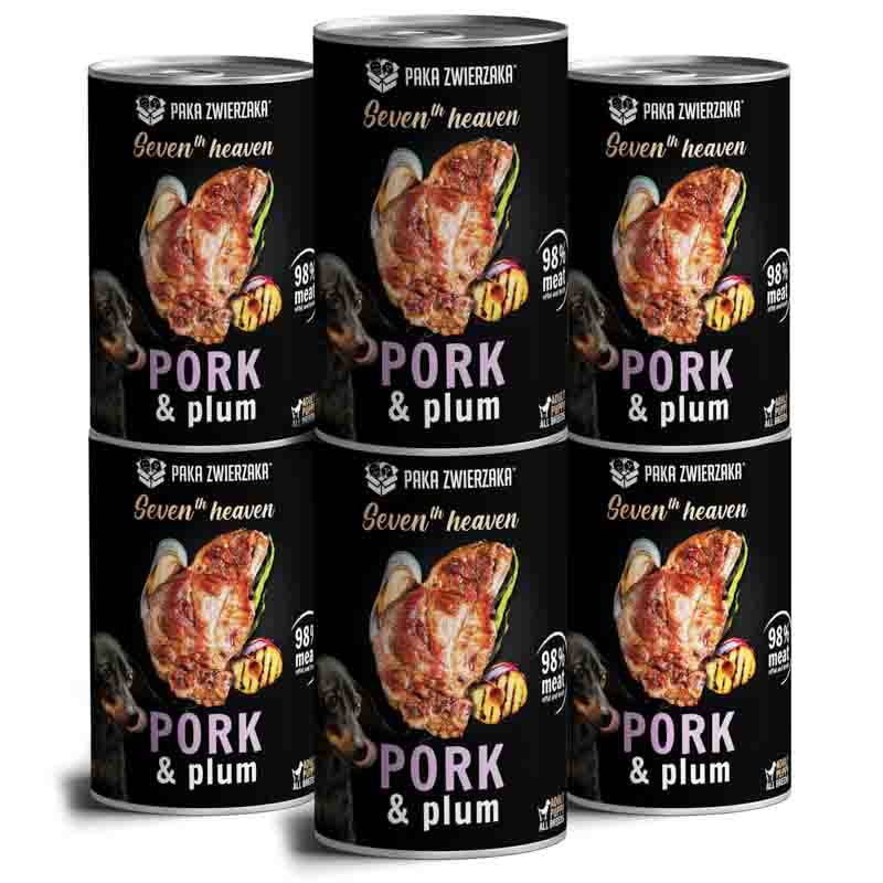 Paka Zwierzaka Karma mokra dla psa SH Pork & plum Schab ze śliwką zestaw 6 x 400 g