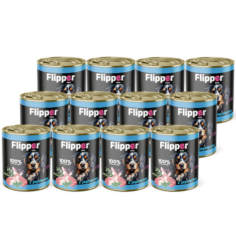 Mokra karma dla psa Flipper Pate z jagnięciną zestaw 12 x 800 g