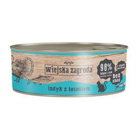 Wiejska Zagroda karma mokra dla kota Indyk z Łososiem 85 g