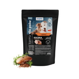 ALKEE karma dla psa kaczka z siemieniem lnianym dla dorosłych psów wszystkich ras 1,5 kg	