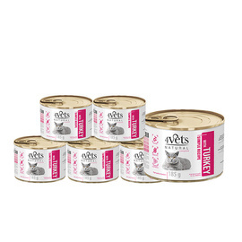 4Vets Natural Mokra karma dla kota z indykiem zestaw 6 x 185 g