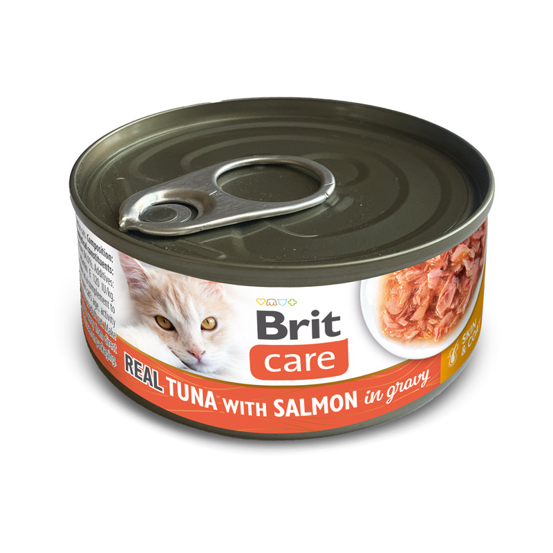 Brit Care Cat Real mokra karma dla kota Tuńczyk z Łososiem w bulionie 80 g