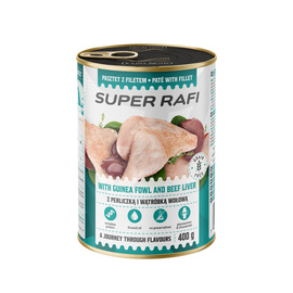 Super Rafi Mokra karma dla psa z perliczką i wątróbką wołową 400 g
