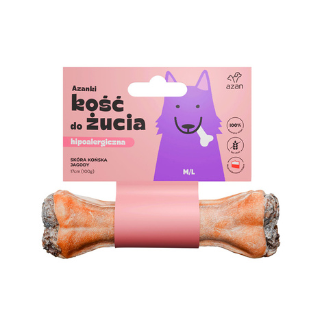 Azanki Kość ze skóry końskiej dla psa M/L 17 cm