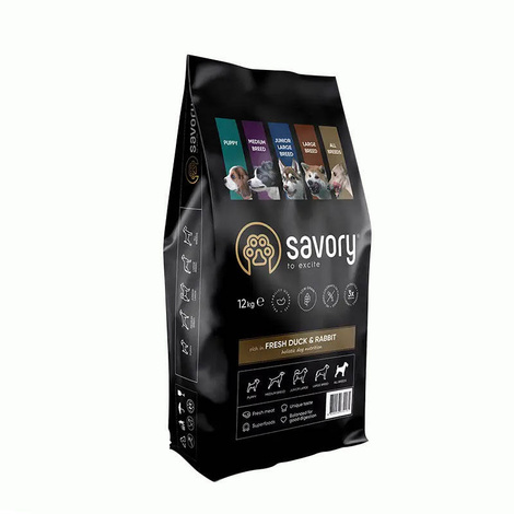 Savory Dog Adult All Breeds Rabbit&Duck sucha karma dla psa królik i kaczka 12 kg