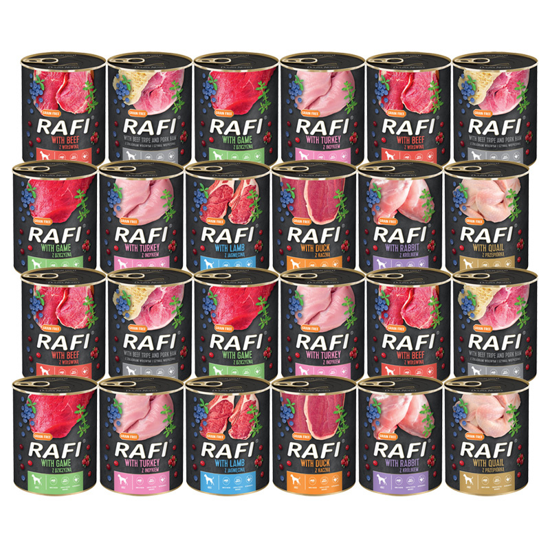 Mokra karma dla psa Rafi mix smaków 24 x 800 g
