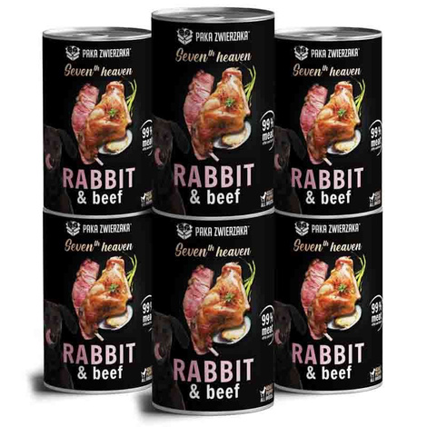 Paka Zwierzaka Karma mokra dla psa SH Rabbit & beef królik i wołowina zestaw 6 x 400 g