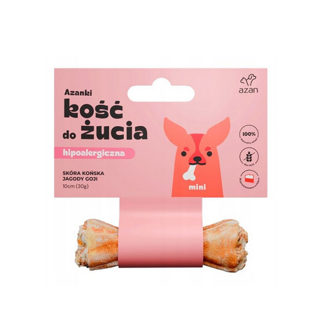 Azanki Kość ze skóry końskiej dla psa mini 10 cm